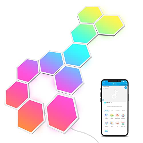 Govee Glide Hexagon LED Panel,10 RGBIC Smart Wandleuchte Innen Funktioniert...